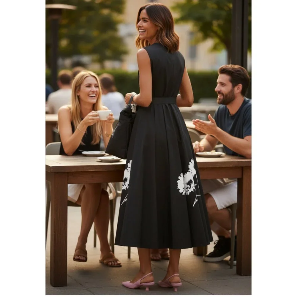 Floral-Print Cotton-Poplin Midi Dress Size 38 IT, Xs/S US NEW - Picture 8 of 16